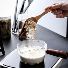 Load image into Gallery viewer, Borosilicate Glass Cooking Soup Milk Pot Pan Small Saucepan With Wooden Handle Cooker Gas Stove Home Cookware Kitchen Gadget
