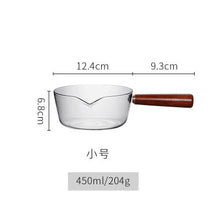 Load image into Gallery viewer, Borosilicate Glass Cooking Soup Milk Pot Pan Small Saucepan With Wooden Handle Cooker Gas Stove Home Cookware Kitchen Gadget
