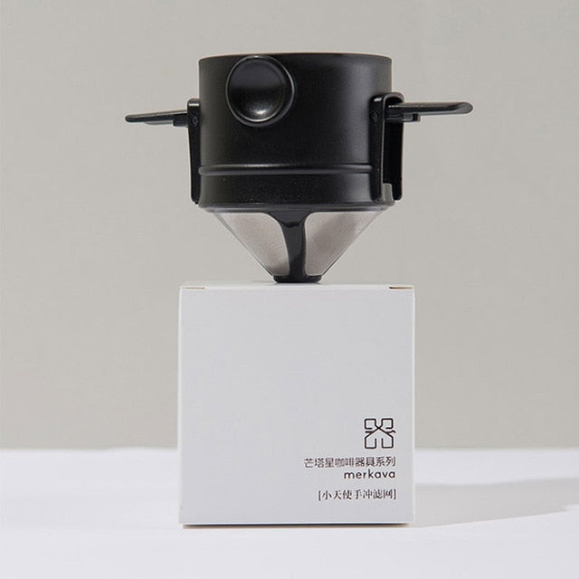 Coffee Filter Portable 304 Stainless Steel Drip Coffee Tea Holder Funnel Baskets Reusable Tea Infuser and Stand Coffee Dripper