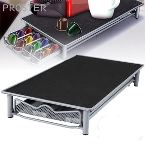 Proster 40 Pod For Nespresso Coffee Capsule Storage Holder Metal Drawer Organizer Storage Stand Rack Drawers Coffee Capsules