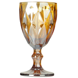 Wine Glasses Multicolor Carved Glass Red Wine Juice Cups Wedding Party Champagne Flutes Goblet for Bar Restaurant Home as Gifts